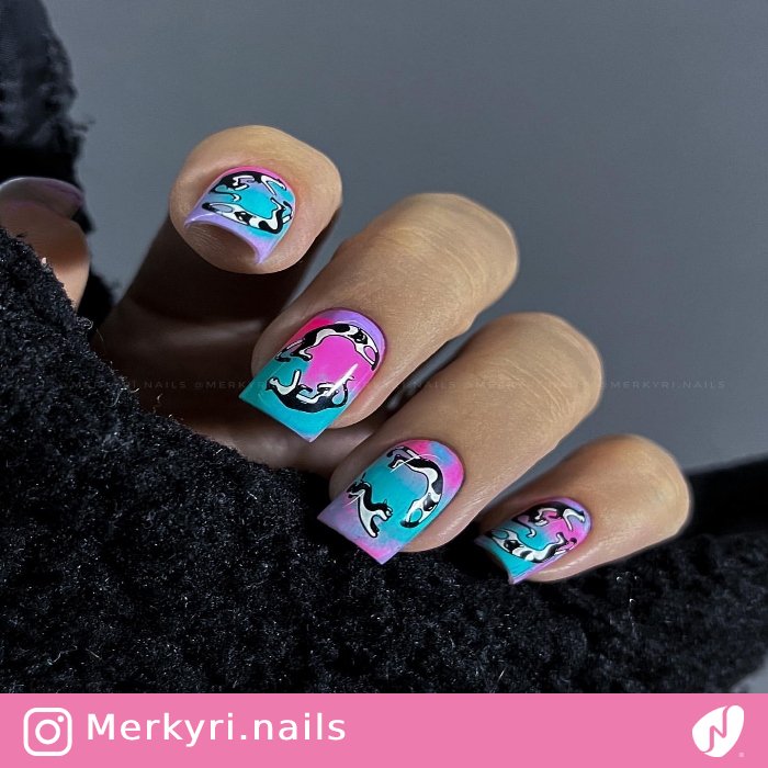 Stamping Psychedelic Animal Nail Designs